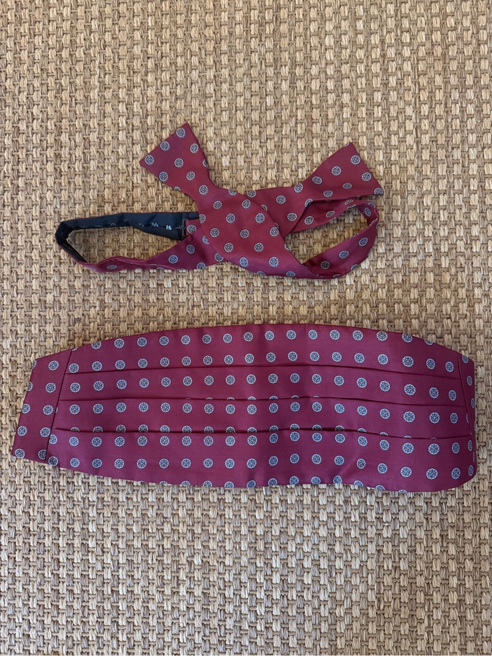 Vintage bow tie and cummerbund set